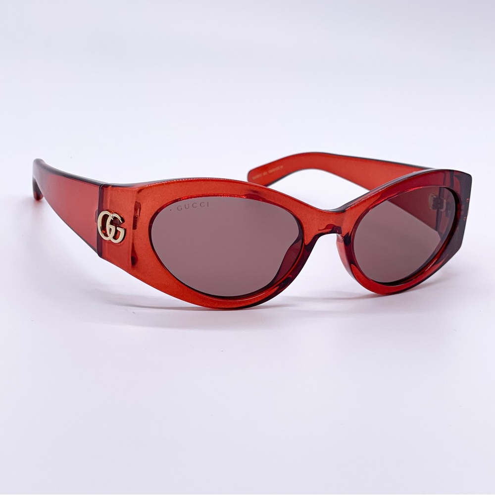 NEW GUCCI GG1401S 003 RED WOMEN OVAL SUNGLASSES - Picture 5 of 11